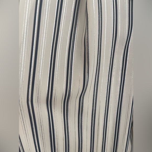 NWOT Zara Metallic Stripped High Waisted Wide Leg Cropped Trousers - XS - Picture 10 of 13